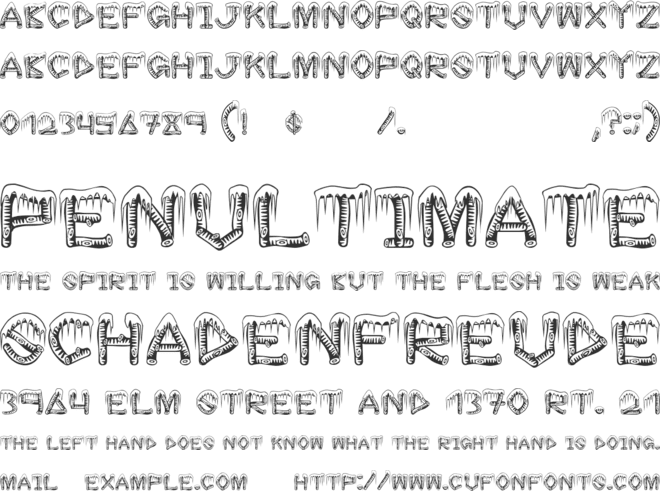 Ice Sticks font preview
