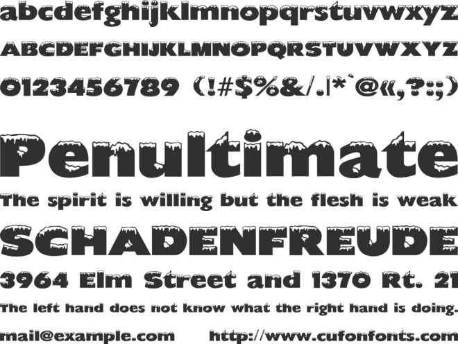 Chilled font preview