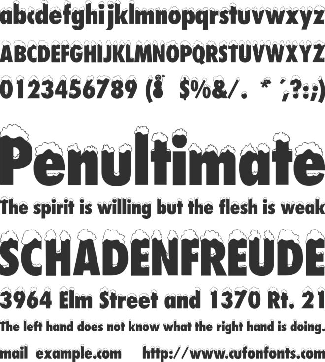 Neige font preview