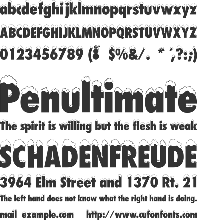 Neige font preview
