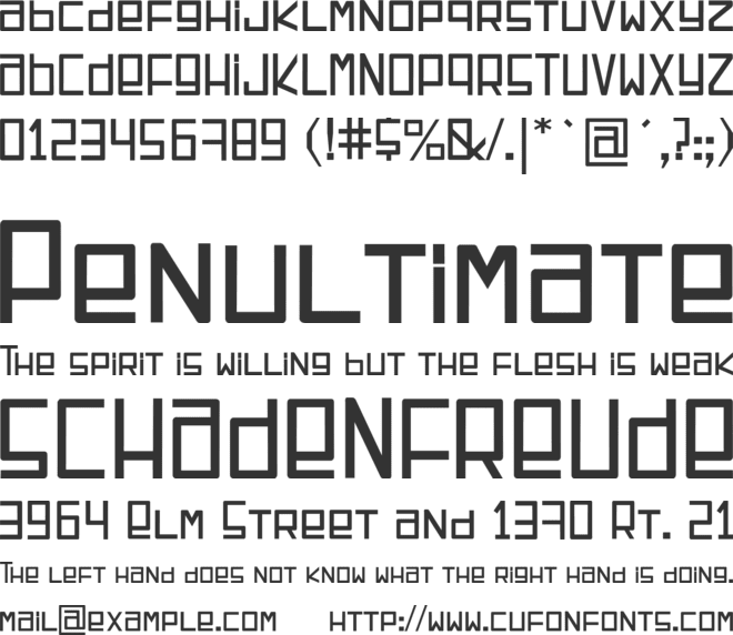 Espacio Cuadrado font preview