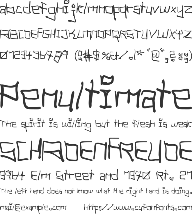 Tag Hand Graffiti Trash font preview