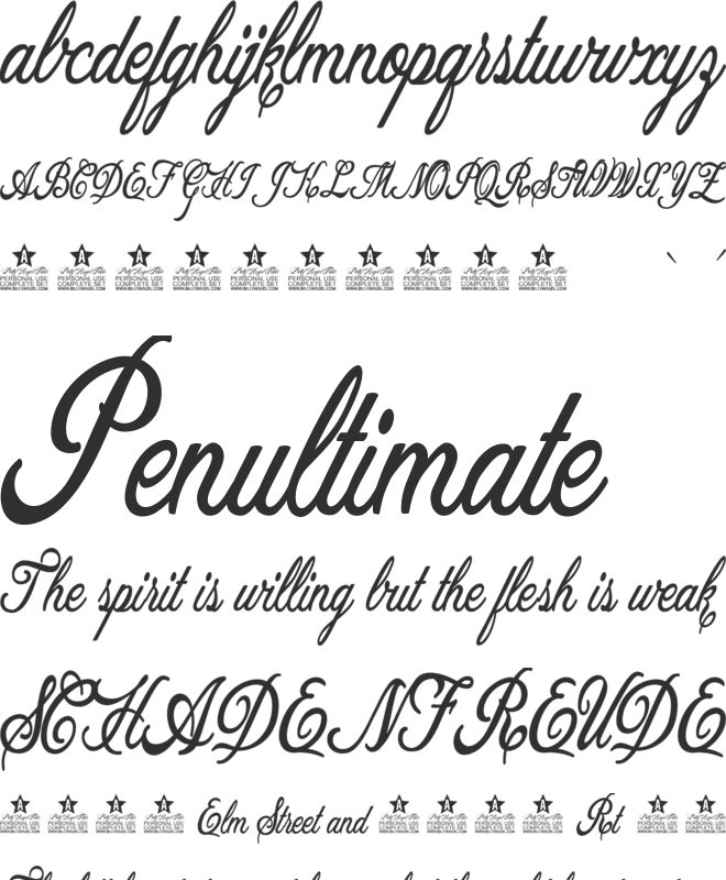 Allicia Personal Use font preview