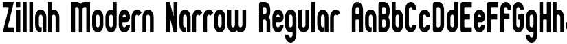 Zillah Modern Narrow Regular font