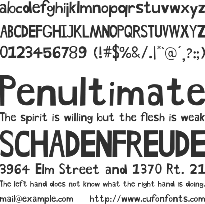 Hand Drawn Shapes font preview