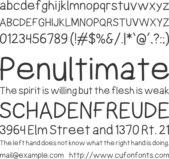 Comica font preview