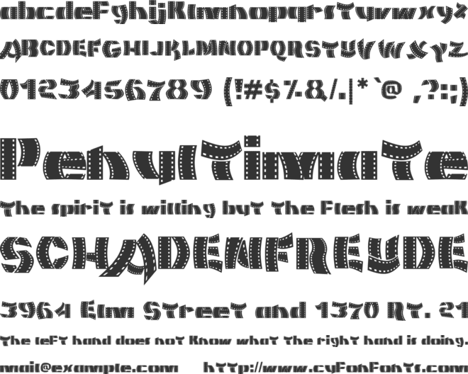 Movie Filmstrip font preview