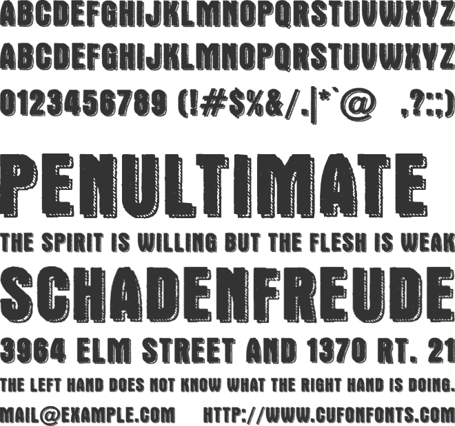 Double Slug font preview