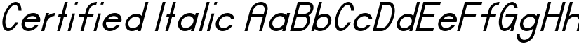 Certified Italic font