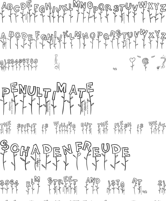 Typo Garden Demo font preview