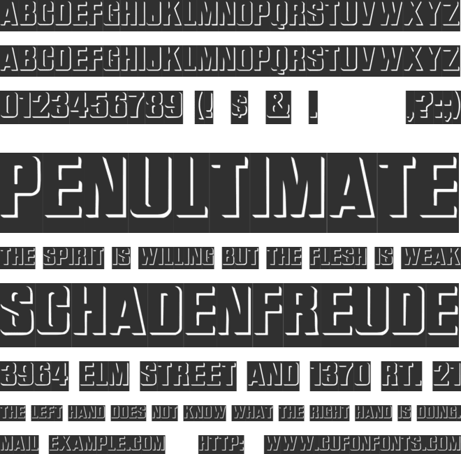 ReliefInReverse font preview