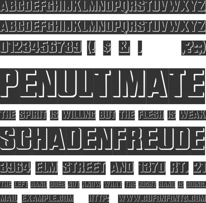 ReliefInReverse font preview