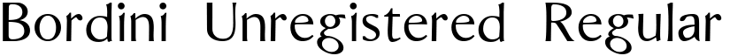 Bordini (Unregistered) Regular font