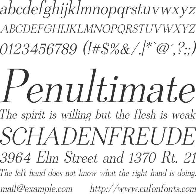 Rudolphin Oblique font preview