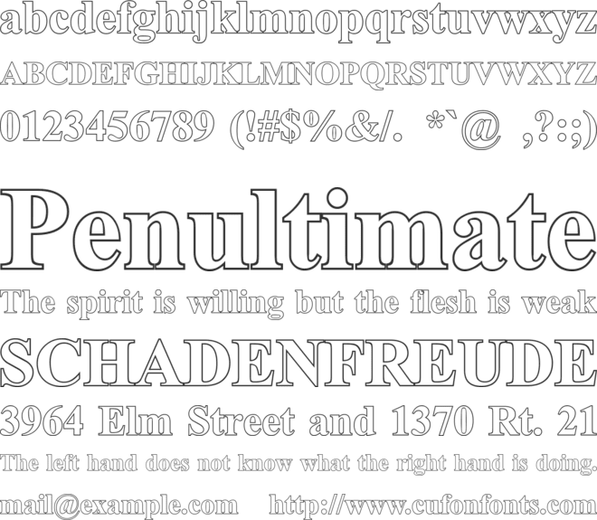 Gloucester Open Face font preview