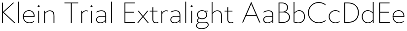 Klein Trial Extralight font