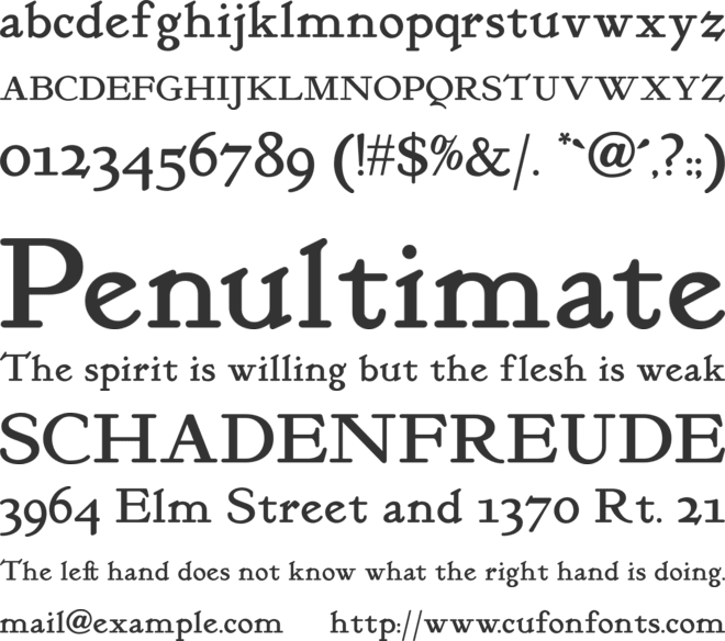 Kelmscott Roman NF font preview