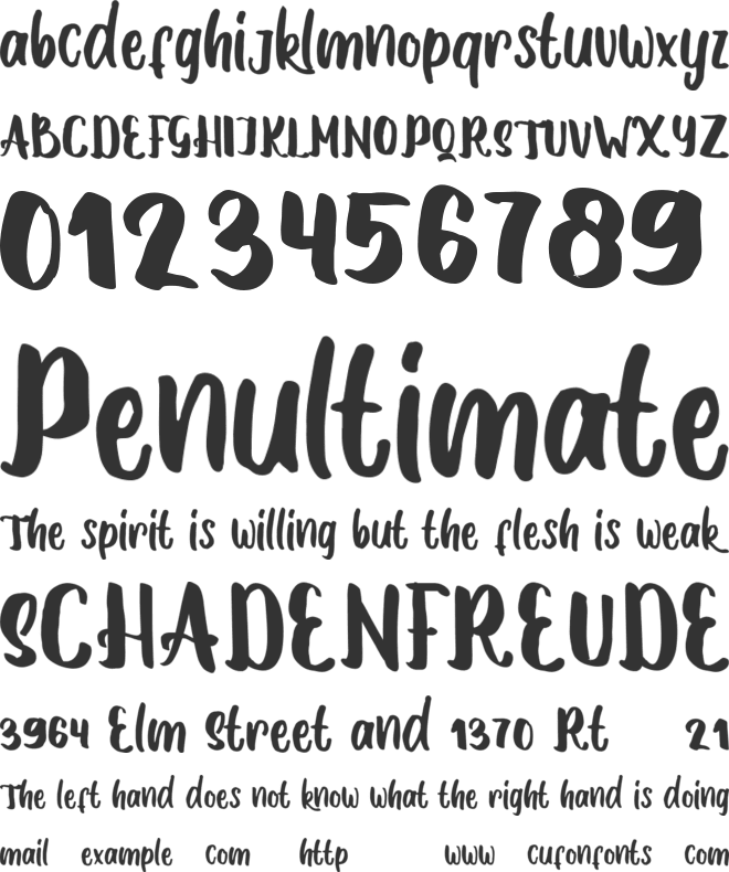 Amavos font preview
