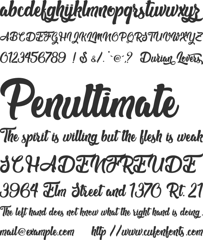 Durian Lovers - Personal Use font preview
