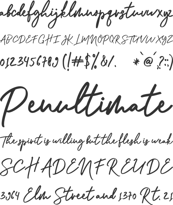 Shellia font preview