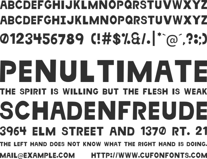 MSMM Titling 2018 font preview