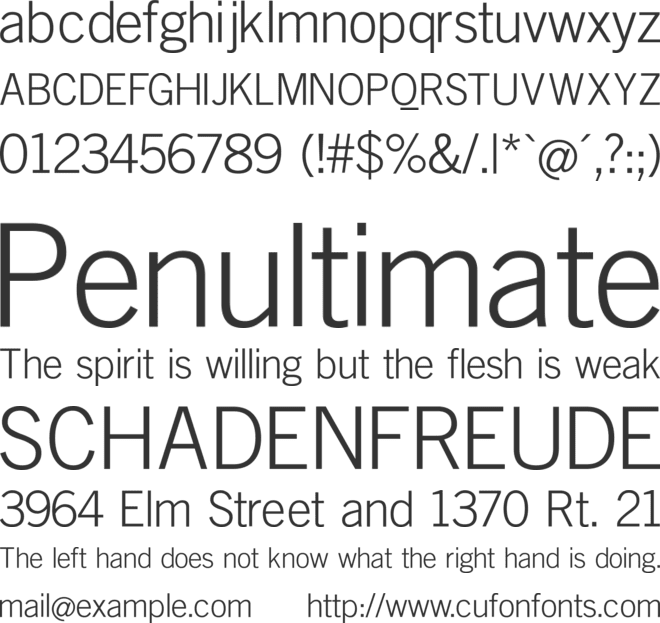 TraditionSansXLight font preview