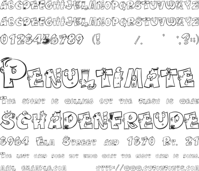 Caricature font preview