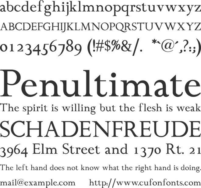 Chanticleer Roman NF font preview