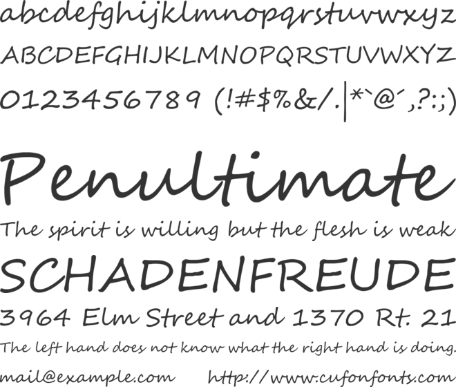 Segoe Script font preview