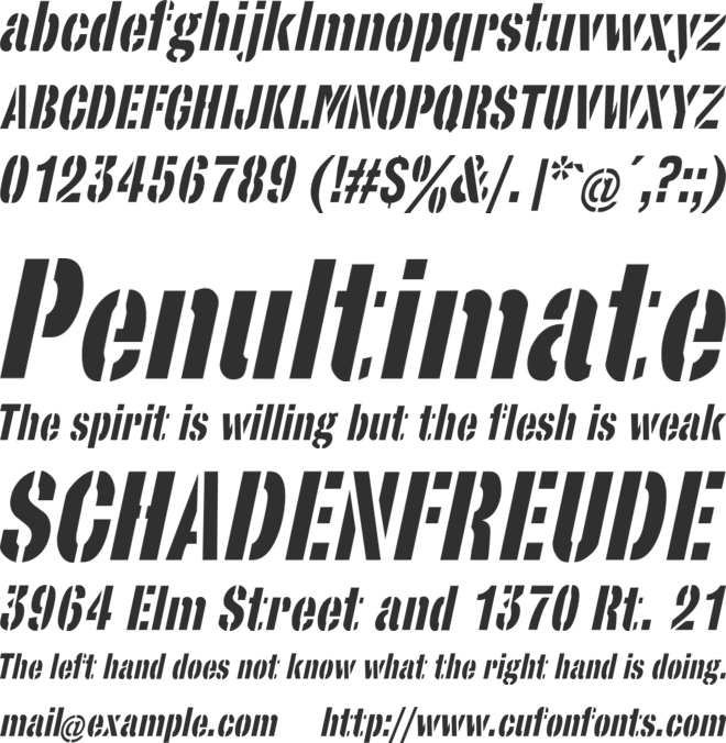 StencilSet font preview