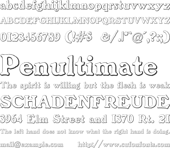 BenjaminFranklin Beveled font preview