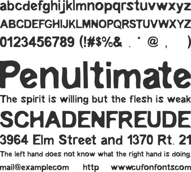 Embryonic Outside font preview
