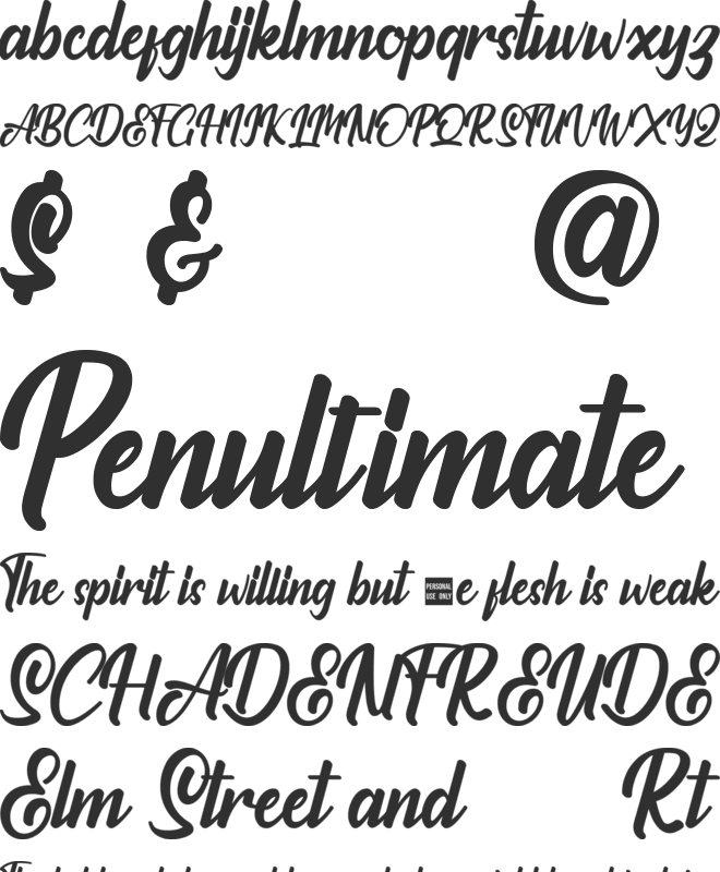 Claymale Personal Use Only font preview
