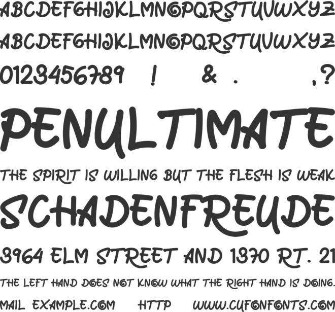 Marrocin Funnies font preview