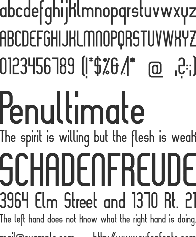 Slimania font preview
