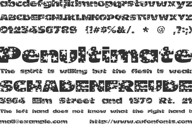 Oh my god stars ! font preview