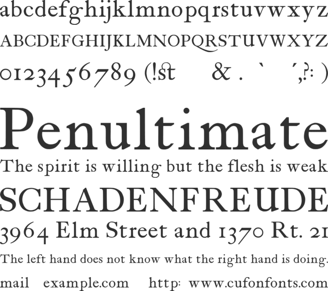 antique roman font preview