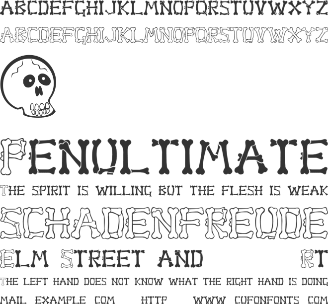 Bones font preview