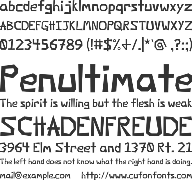 Negatori font preview