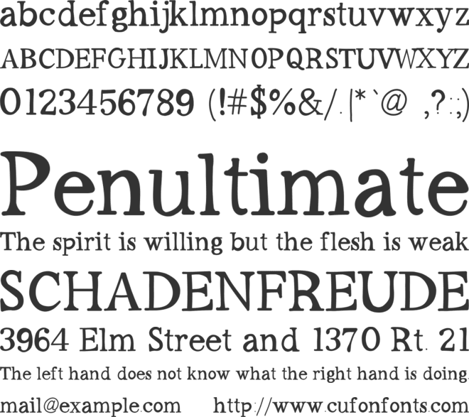 Workaholic font preview