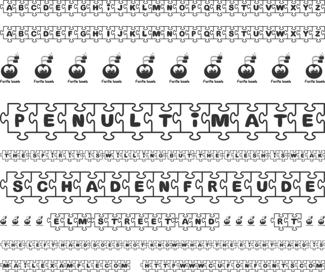 Fonts Bomb Jigsaw font preview