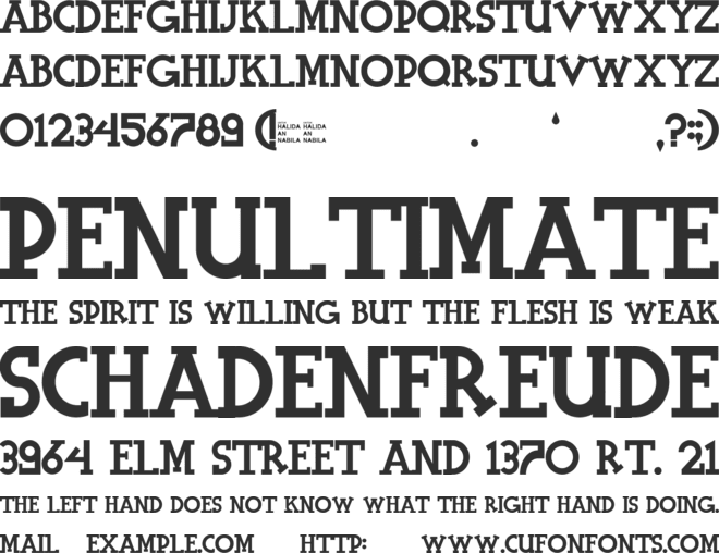 Halidians Blockserif font preview