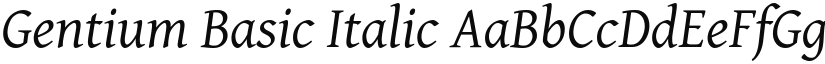 Gentium Basic Italic font