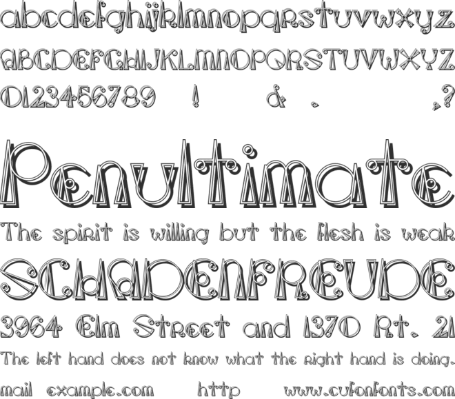 TriangleETcircle Shadow font preview