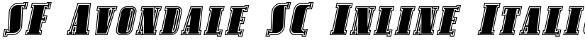 SF Avondale SC Inline Italic font