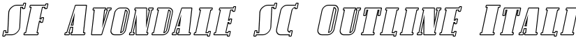 SF Avondale SC Outline Italic font