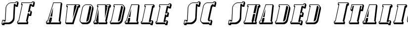 SF Avondale SC Shaded Italic font