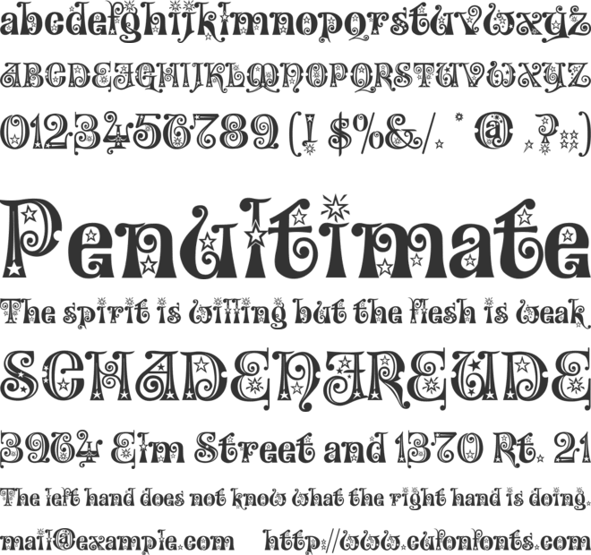 Kingthings Willow font preview