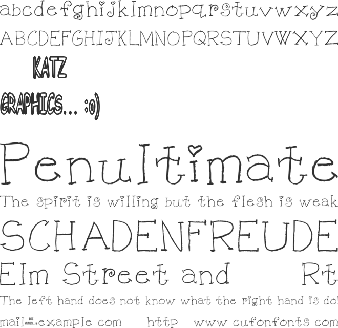 KG KAT'S HANDS font preview
