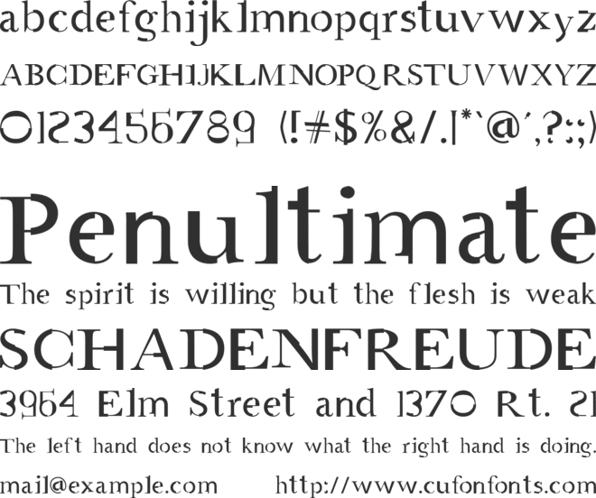 AMGaea font preview